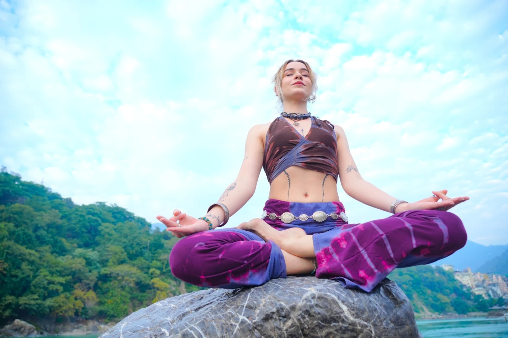 Mountain yoga session